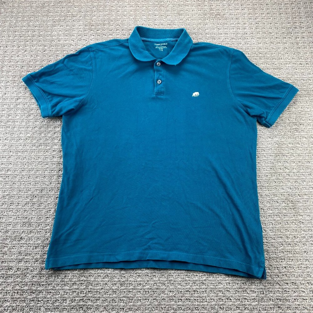 Banana Republic Polo Shirt Men Large L Blue Green Embroidered Elephant Logo Golf